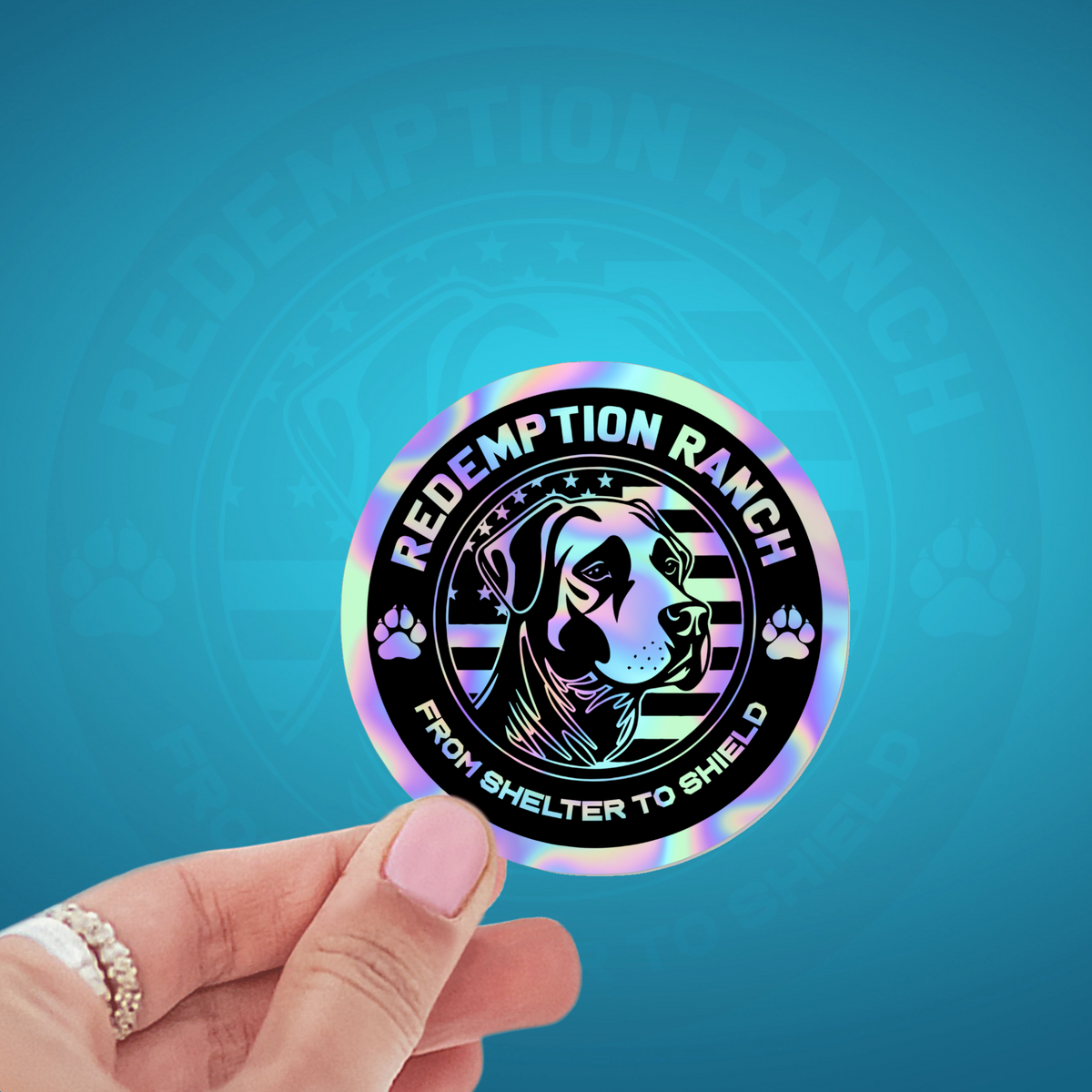 Redemption Ranch Holographic Sticker – Redemption Ranch K9